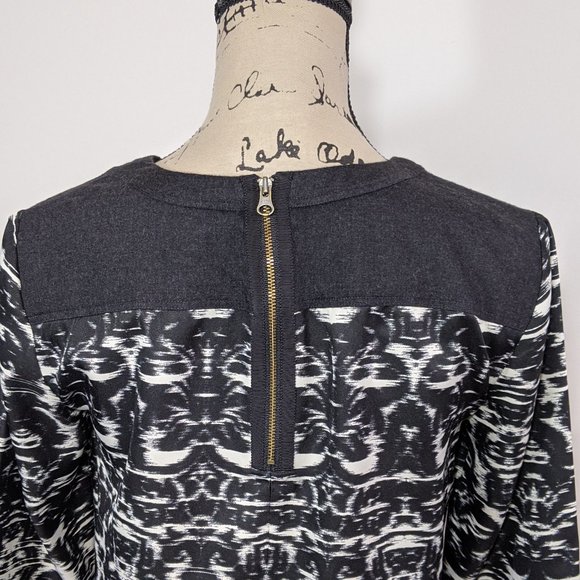 J. CREW Blurred Ikat 3/4 Sleeve Top Blouse sz 2 - Picture 7 of 10